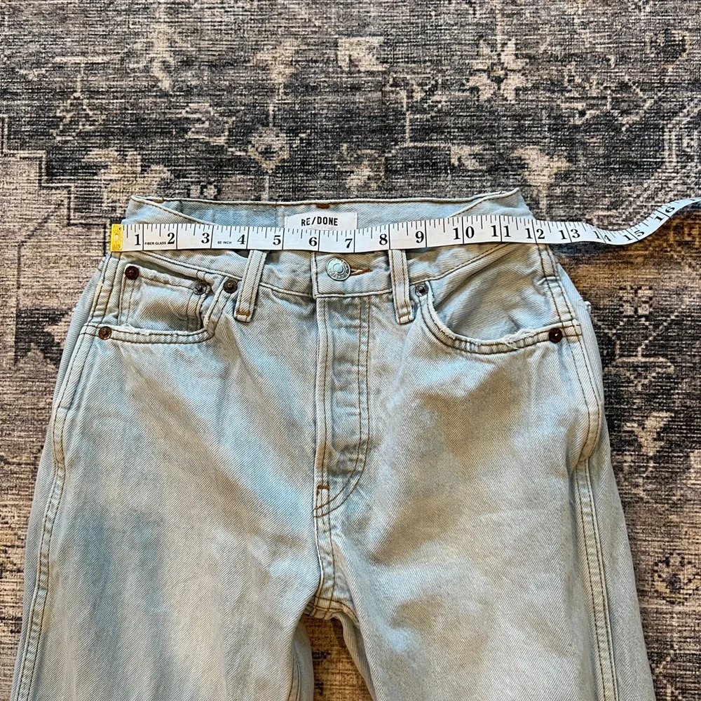 Re/Done 90s high rise loose jeans in bleach destroy size 23 - Picture 13 of 15